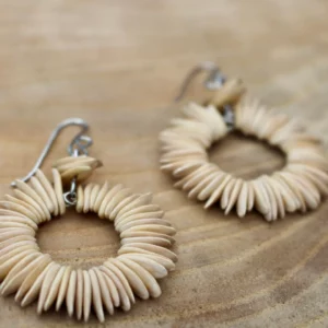 Melon Seed Hoop Earrings // Natural