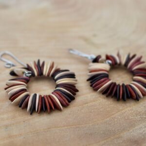 Melon Seed Hoop Earrings // Earth Tones