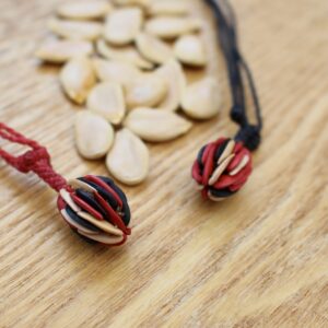 Melon Seed Necklace // Red-Black